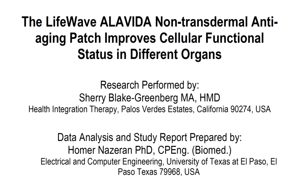 ライフウェーブALAVIDA非透過性アンチエイジングパッチが異なる臓器の細胞機能状態を改善